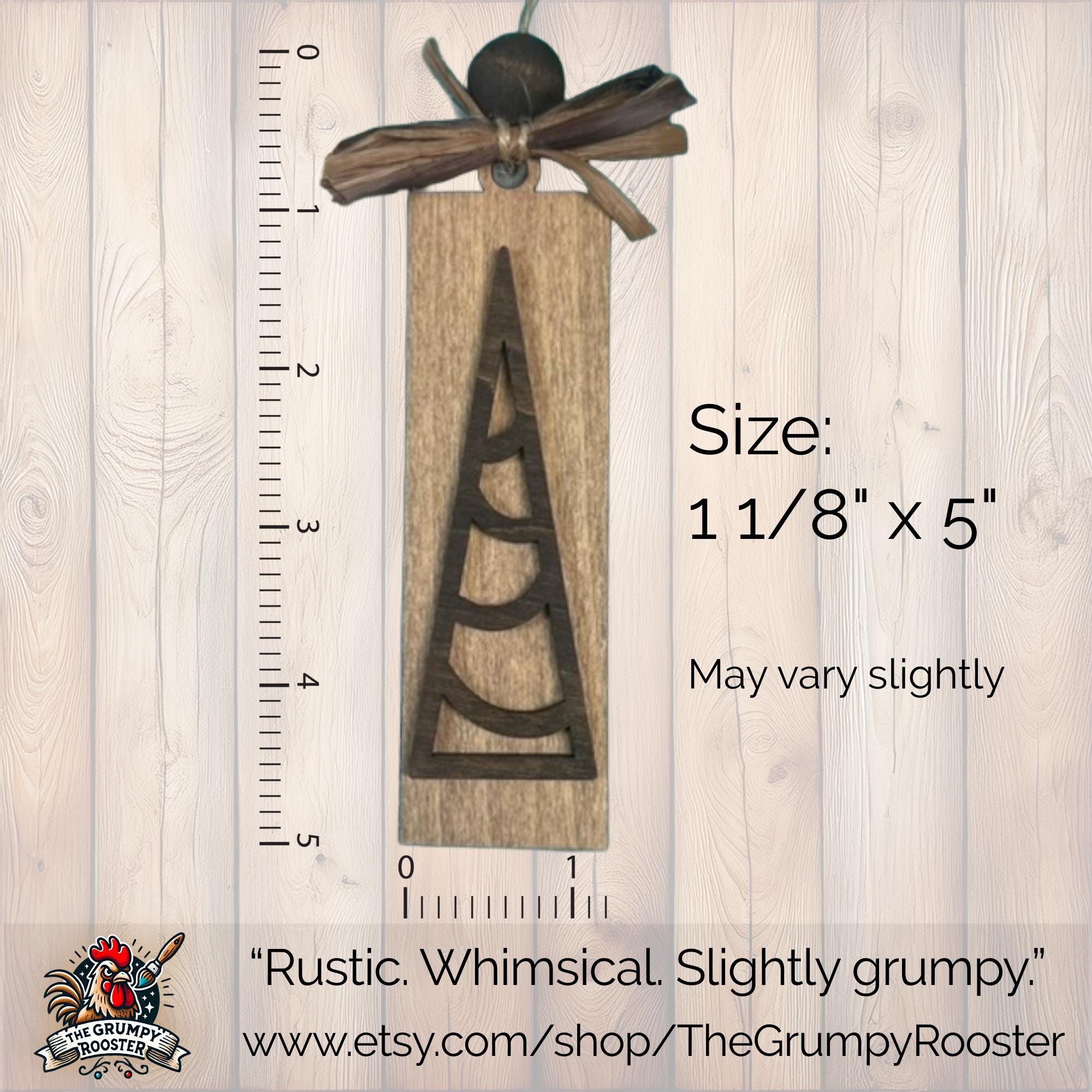 Rustic Wooden Snowflake Ornaments - Handmade Rectangle Christmas Tree Decor - Winter Holiday Farmhouse Style Single or Bulk