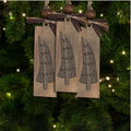 Country Brown Natural Wood Tree Ornament, Wood Holiday Decor, rustic farmhouse ornament, woodland holiday decor, Single or Bulk Qty