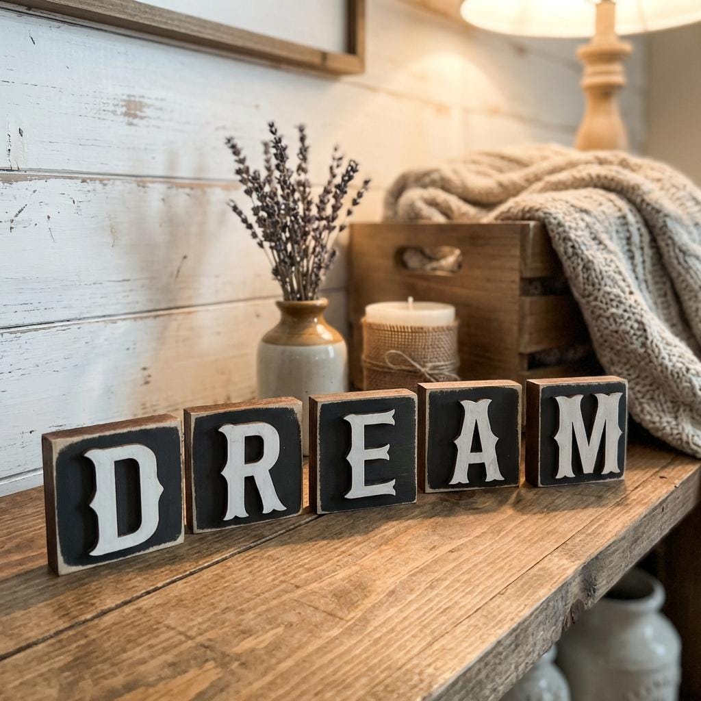 Personalized Wooden Letter Blocks, Rustic Name Blocks, Farmhouse Decor
