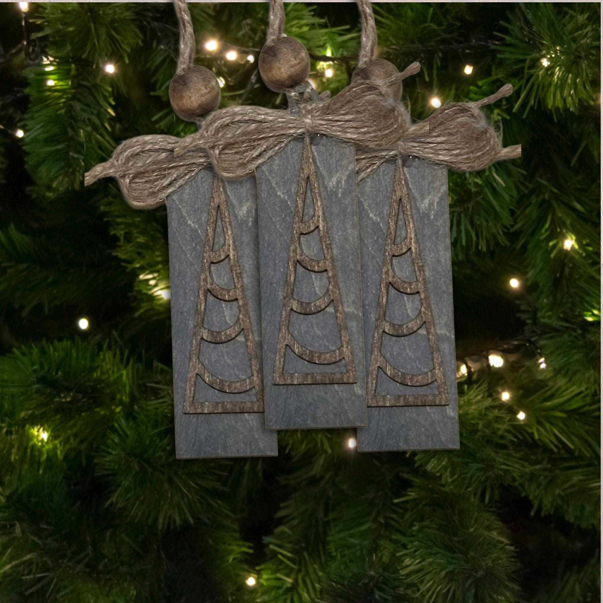 Woodland Brown  Ornament, Wood Holiday Decor, wood holiday ornament, handmade holiday ornament, Single or Bulk Qty