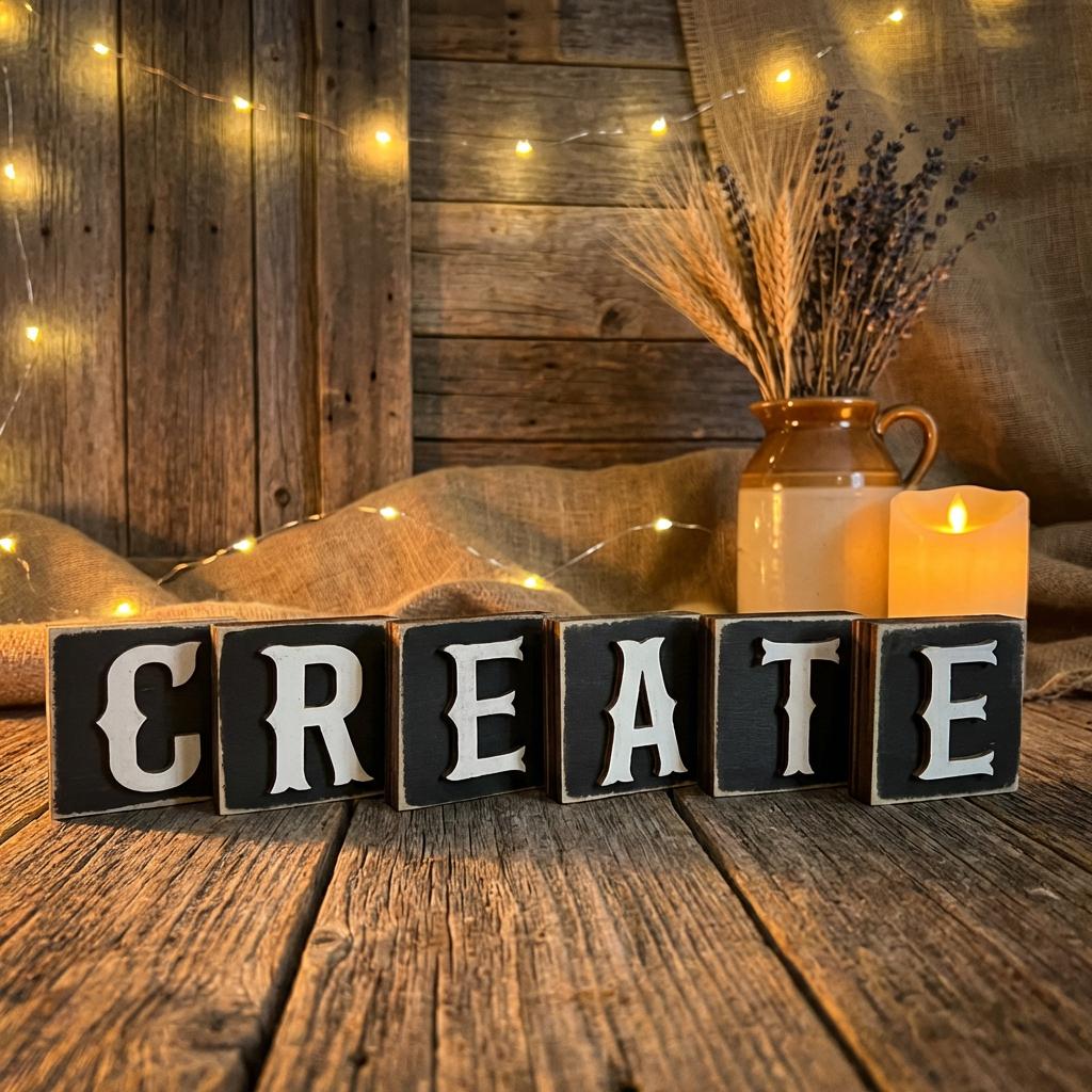 Personalized Wooden Letter Blocks, Rustic Name Blocks, Farmhouse Decor