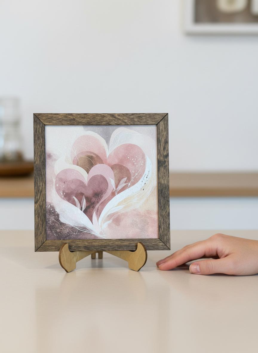 Rustic Heart Mini Wood Sign with Easel | Valentine's Day Decor