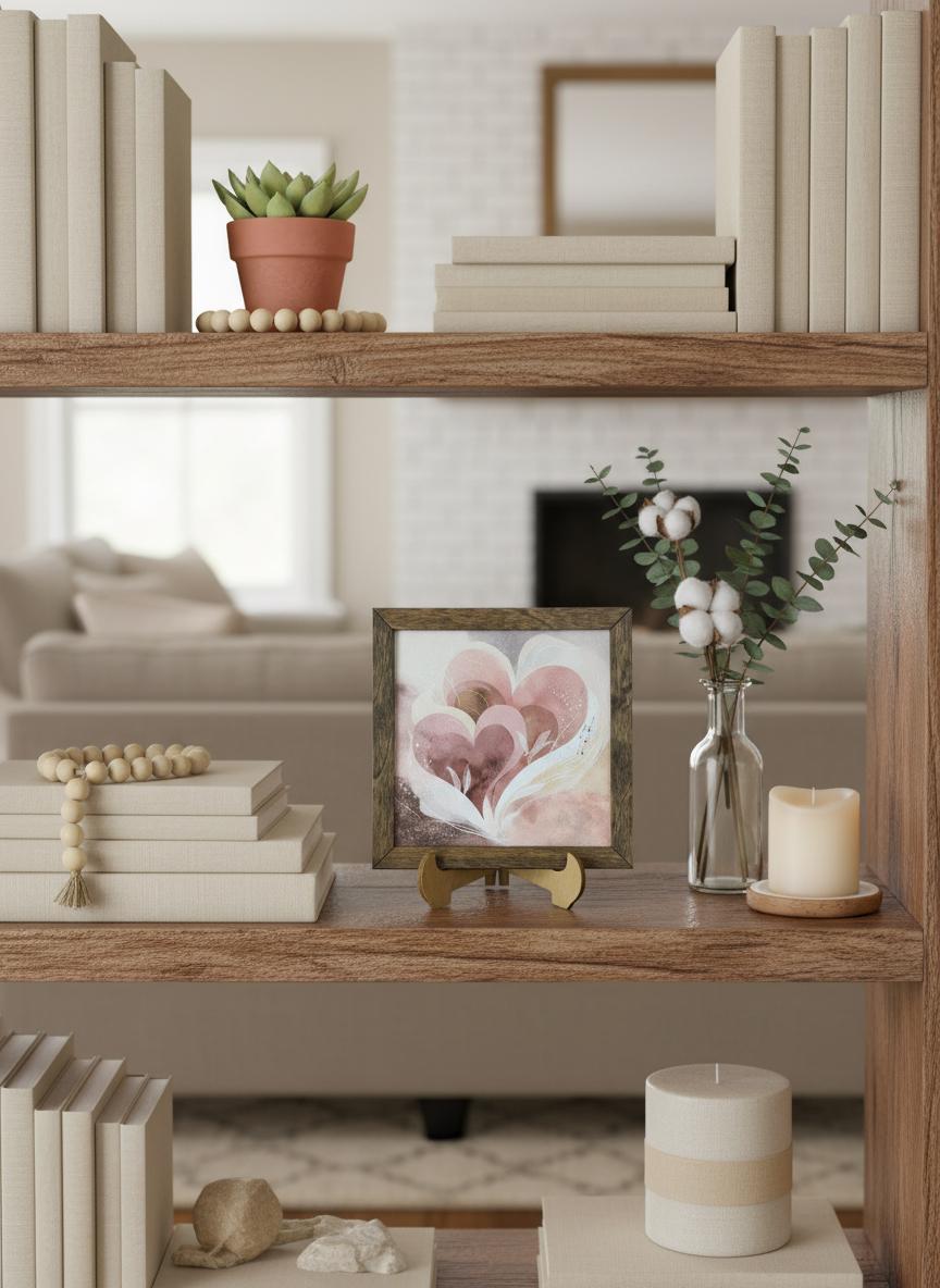 Rustic Heart Mini Wood Sign with Easel | Valentine's Day Decor