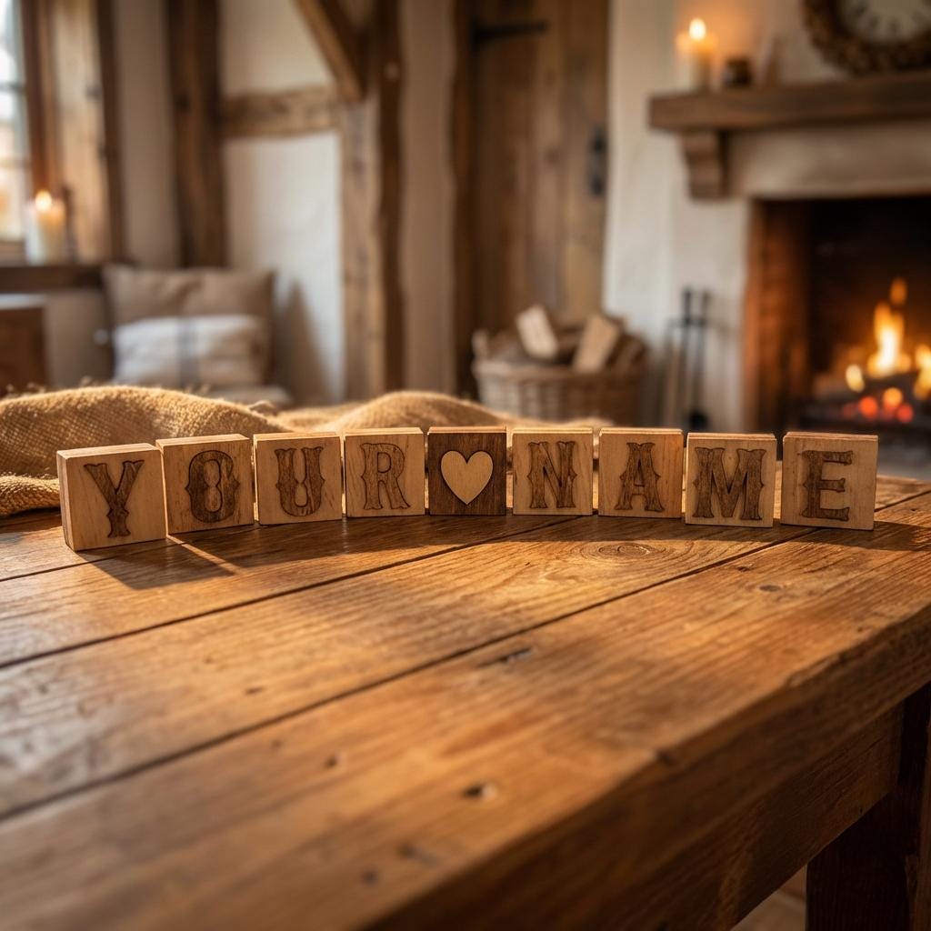 Personalized Wooden Letter Blocks, Rustic Name Blocks, Farmhouse Decor