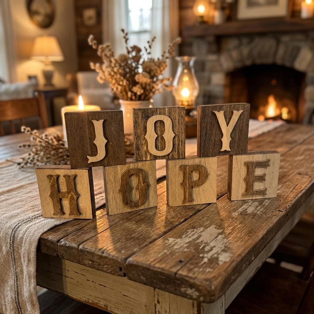 Personalized Wooden Letter Blocks, Rustic Name Blocks, Farmhouse Decor
