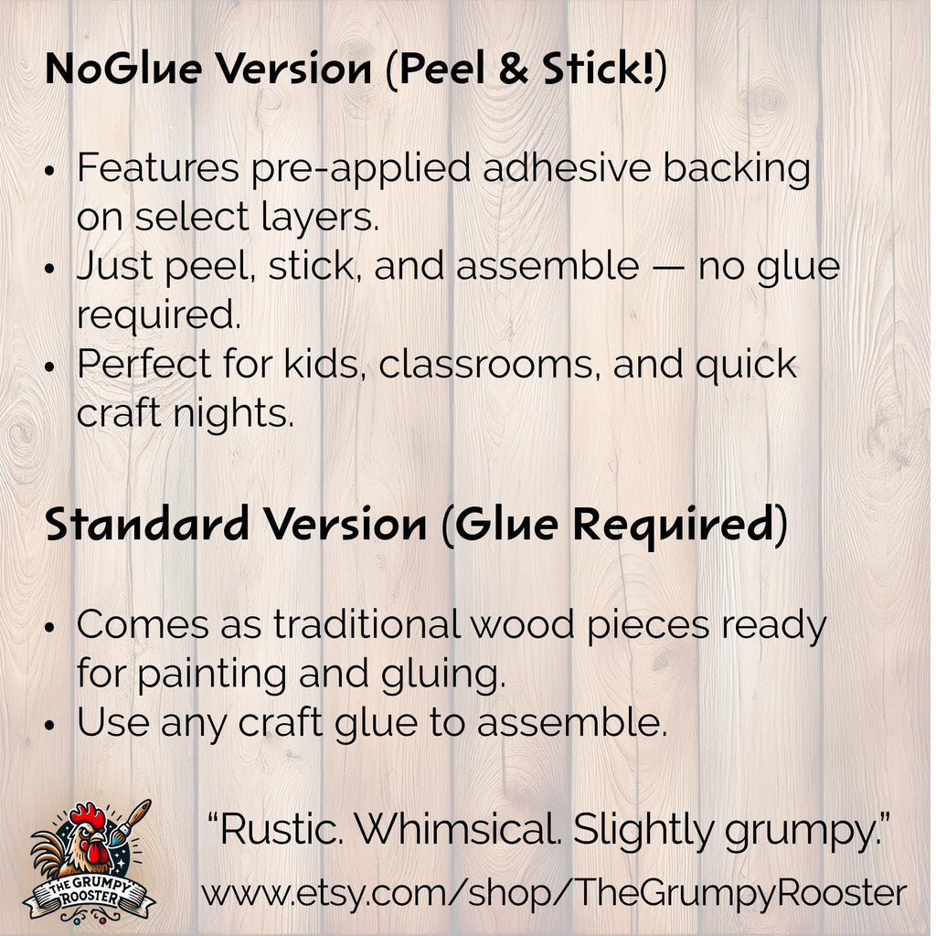 DIY Penguin Ornament – Unpainted Wood Craft, Winter Christmas Decor, Paintable Layered Ornament, No-Glue Option, Kids & Adult Craft