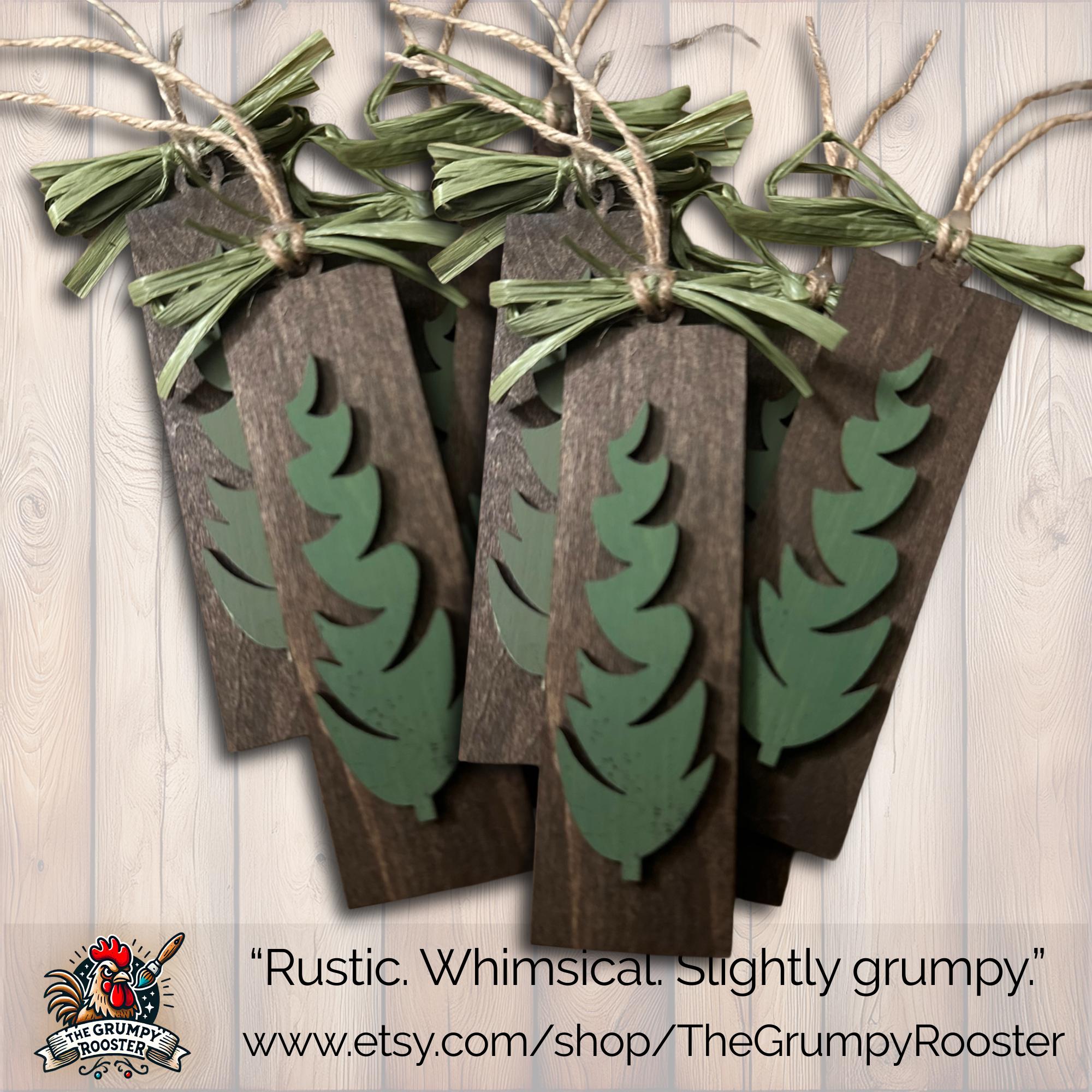 Rustic Christmas Ornaments – Set of 6 – Farmhouse Wood Tree Décor, Handmade Xmas Decorations, Rustic Holiday Décor Gift Set, Company Gift