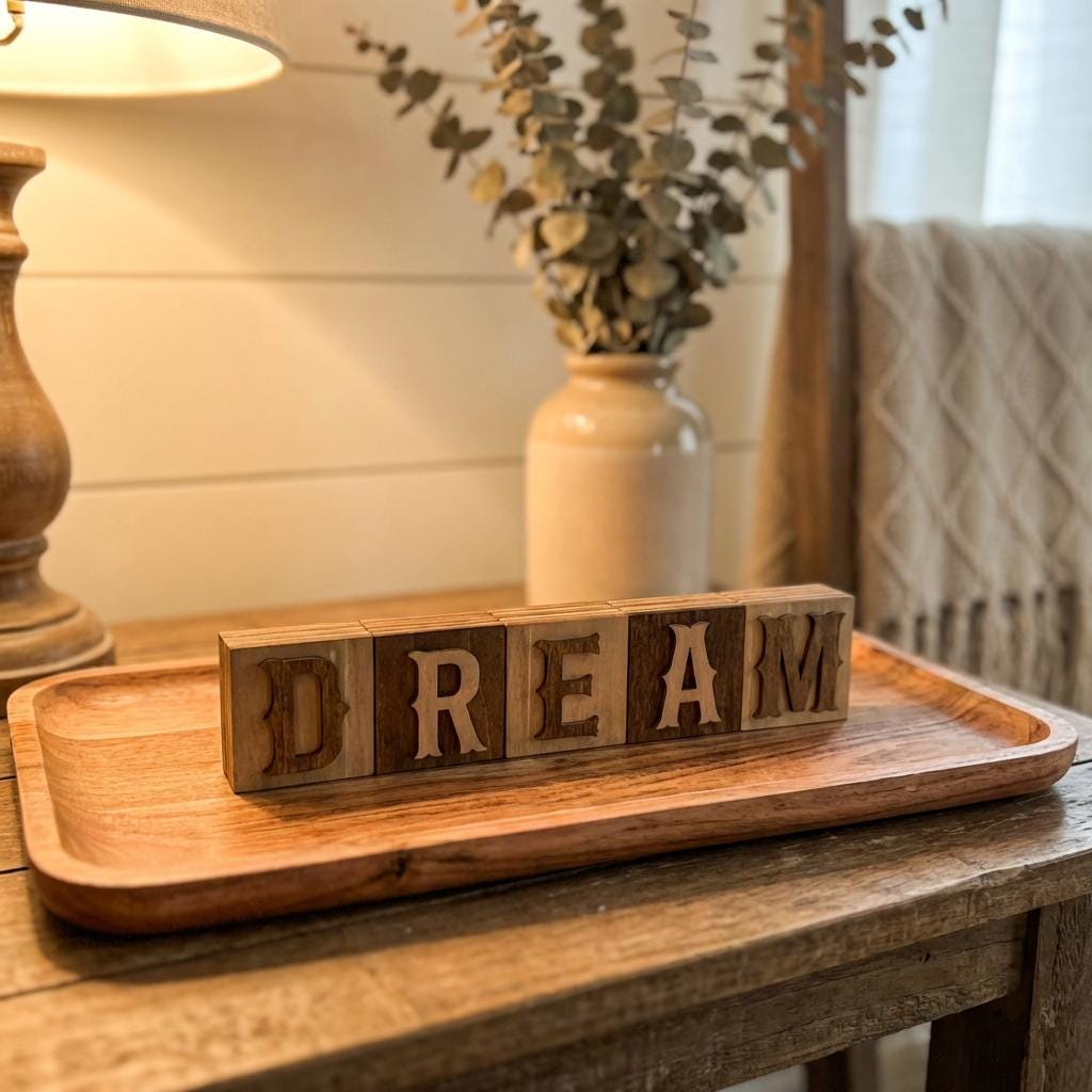 Personalized Wooden Letter Blocks, Rustic Name Blocks, Farmhouse Decor