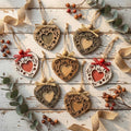 Lacy Heart Valentine Ornament – Handmade Rustic Wood Heart – Farmhouse Valentine Tree or Gift Decor