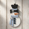 Rustic Snowman Ornament – Winter Blue Layered Wood Christmas Décor – Handmade Farmhouse Snowman, 3D Holiday Ornament, 5.5”
