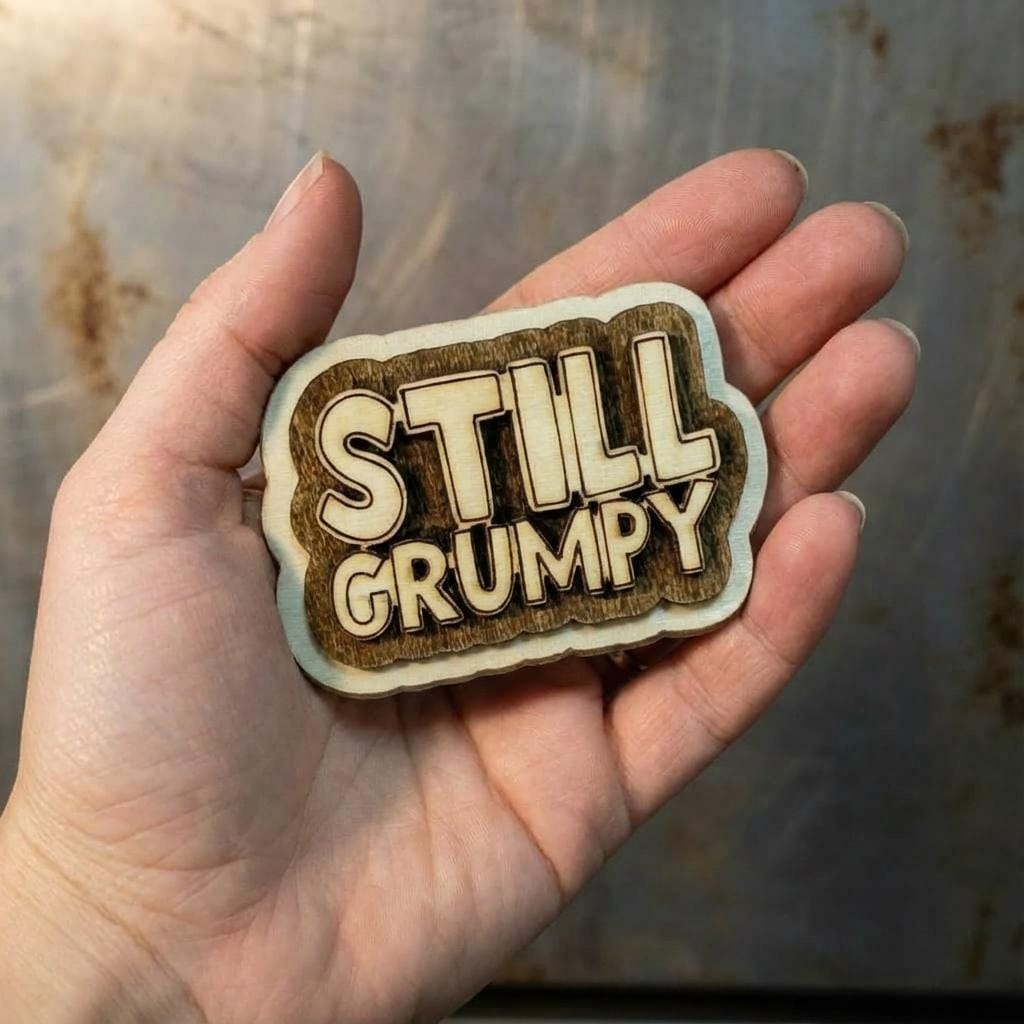 Funny Rustic Wood Magnet Set | Farmhouse Fridge Magnets | Handmade Country Decor | Yep | Nope | Meh | Fine | Still Grumpy