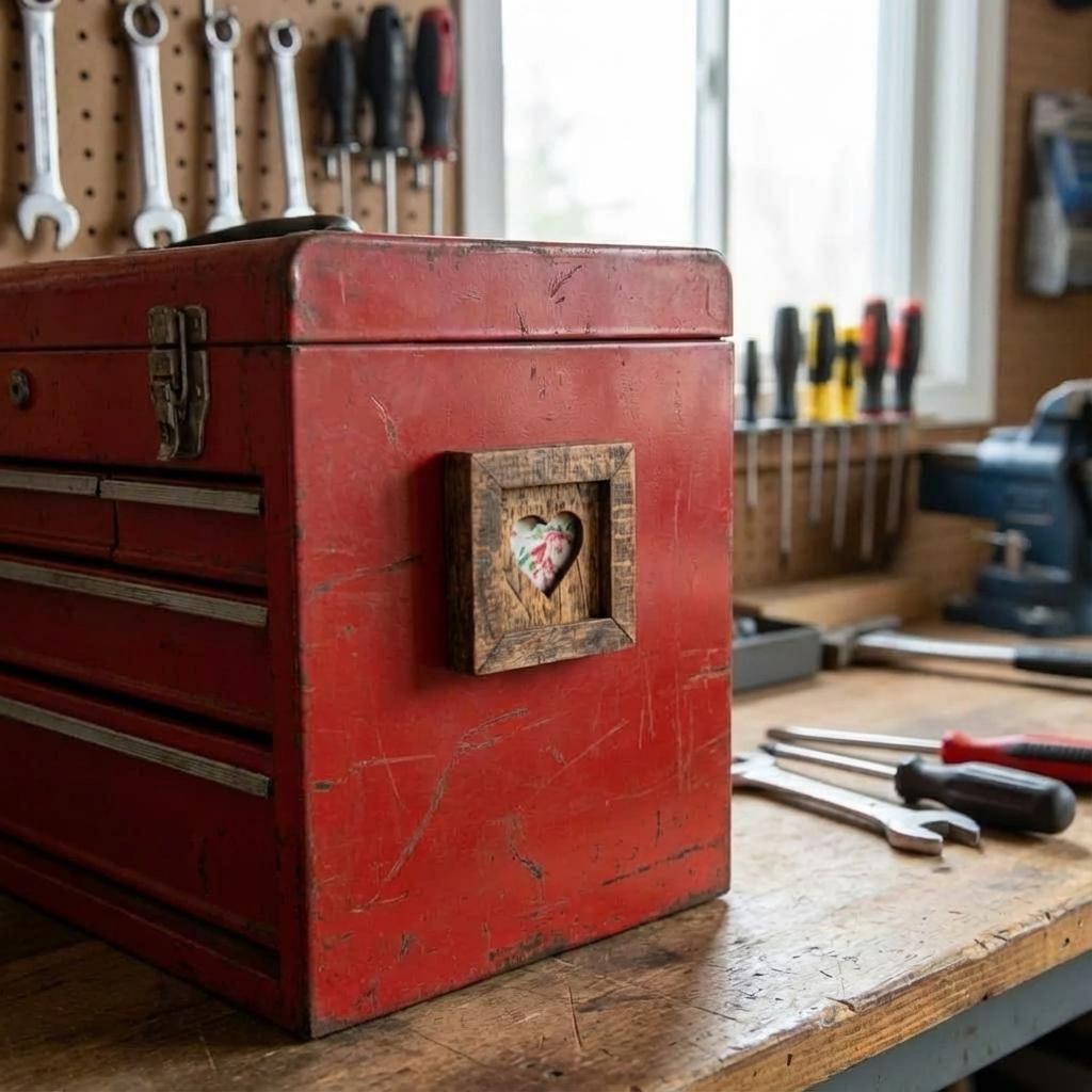 Reclaimed Quilt Heart Wood Magnet or Sign – Mini Rustic Valentine Decor – Handmade Fabric Heart – Farmhouse Shelf Sitter