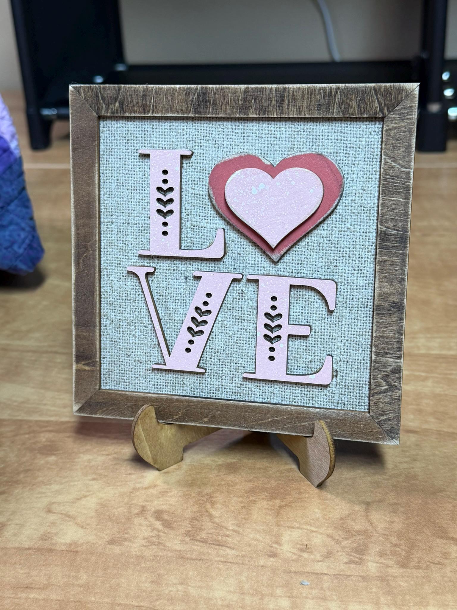 Mini Rustic LOVE Sign – Farmhouse Tiered Tray Decor