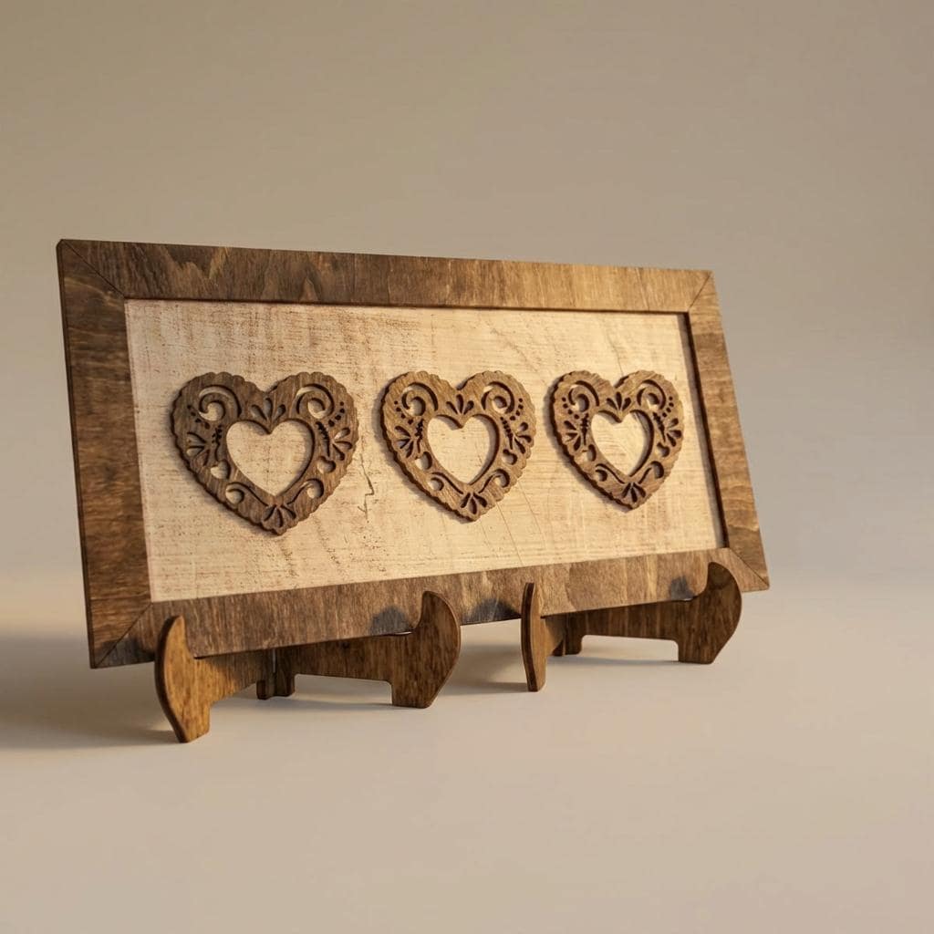 Rustic Lace Heart Wall Art, Layered Wood Heart Decor, Farmhouse Heart Sign, Year Round Home Decor