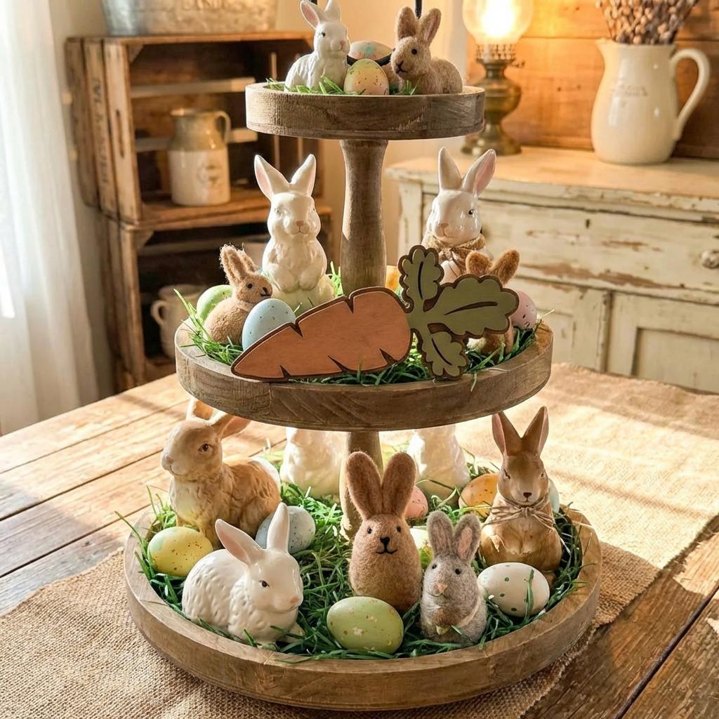 Rustic Wooden Carrot Decor | Farmhouse Easter Basket Tag | Spring Tiered Tray Accent | Handmade Wood Carrot Ornament