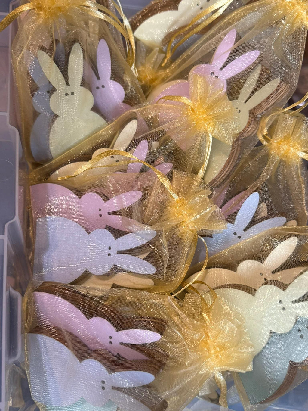 Pastel Mini Bunny Trio – Reversible 3 Inch Easter Decor – Assorted Bunny Set – Tiered Tray or Easter Basket Filler