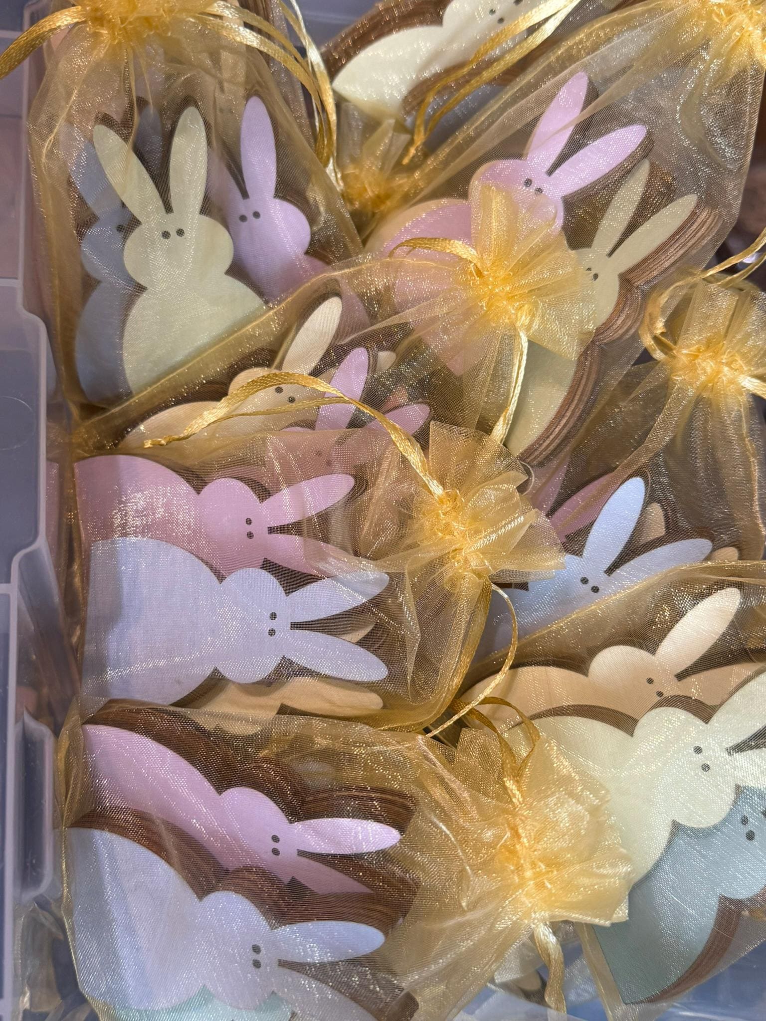 Pastel Mini Bunny Trio – Reversible 3 Inch Easter Decor – Assorted Bunny Set – Tiered Tray or Easter Basket Filler