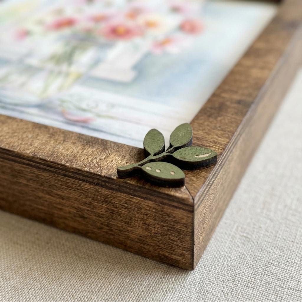 Cosmos Flower Wall Art Sign – Rustic Mason Jar, Leaf Embellishment