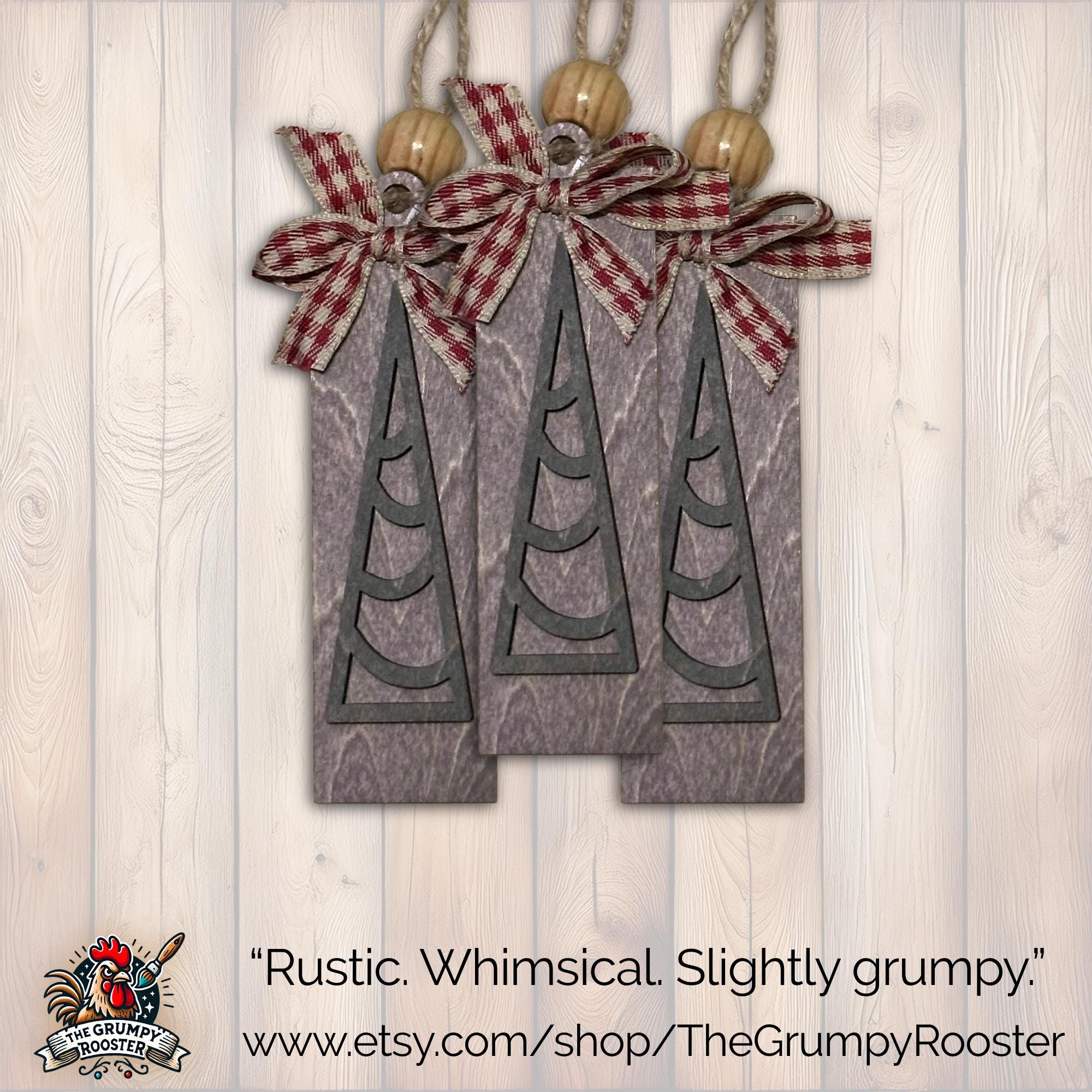 Natural Gray  Ornament, Wood Holiday Decor, christmas tree decoration, wood holiday ornament, Single or Bulk Qty