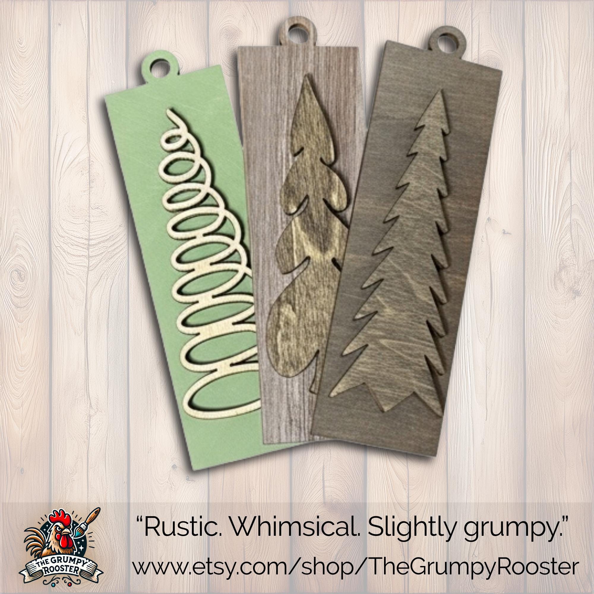 Rustic Christmas Tree Ornaments, Fast Shipping, Wood Farmhouse Holiday Decor DIY Gift Tag Neutral Minimal Tree Decorations Bulk Wholesale