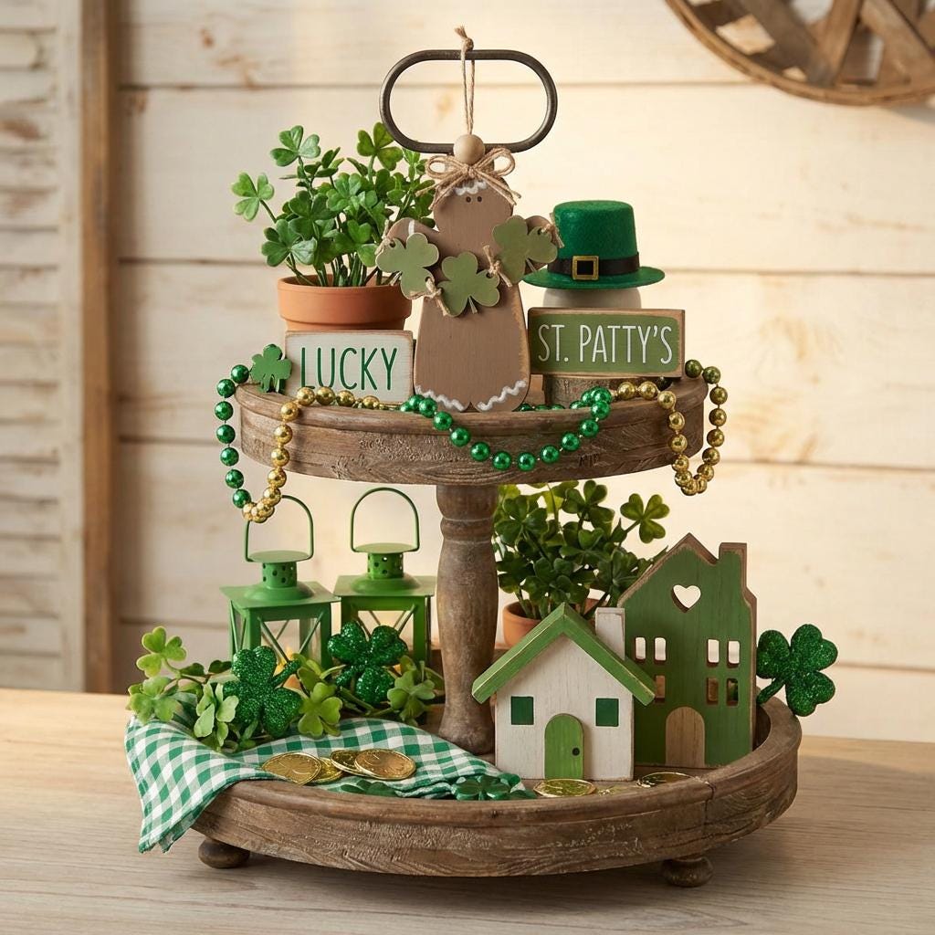 Rustic Gingerbread Shamrock Shelf Sitter or Ornament