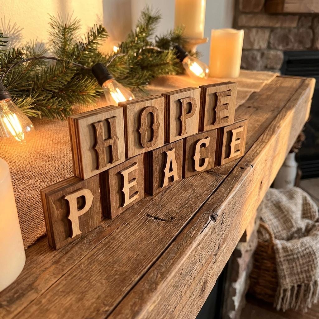 Personalized Wooden Letter Blocks, Rustic Name Blocks, Farmhouse Decor