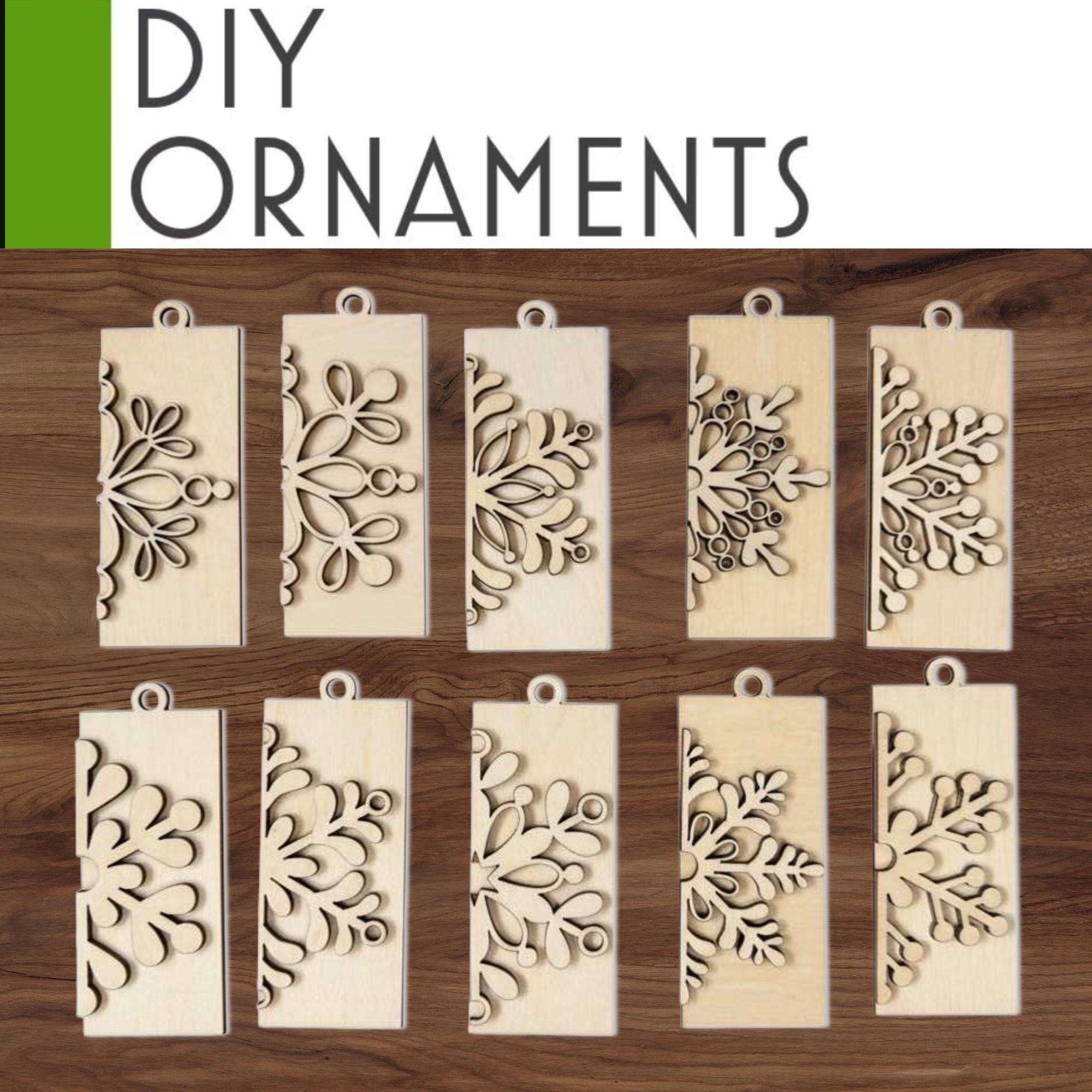 DIY Snowflake Ornaments - Blank Single or Bulk Christmas Ornament Handcrafted Bulk Wholesale DIY Unpainted Paint Party Family Craft