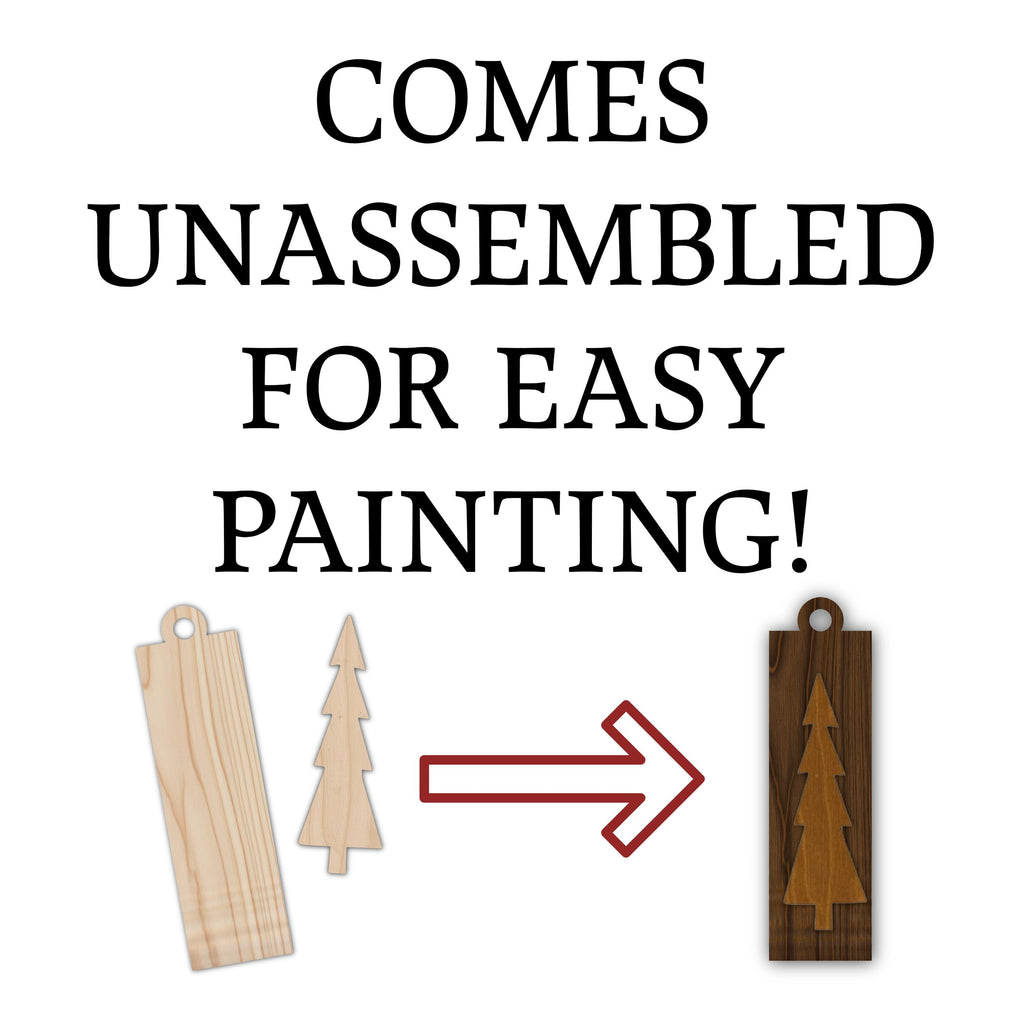 DIY Christmas Tree Ornaments - Blank Single or Bulk Christmas Ornament Handcrafted Bulk Wholesale DIY Unpainted Paint Party Family Craft