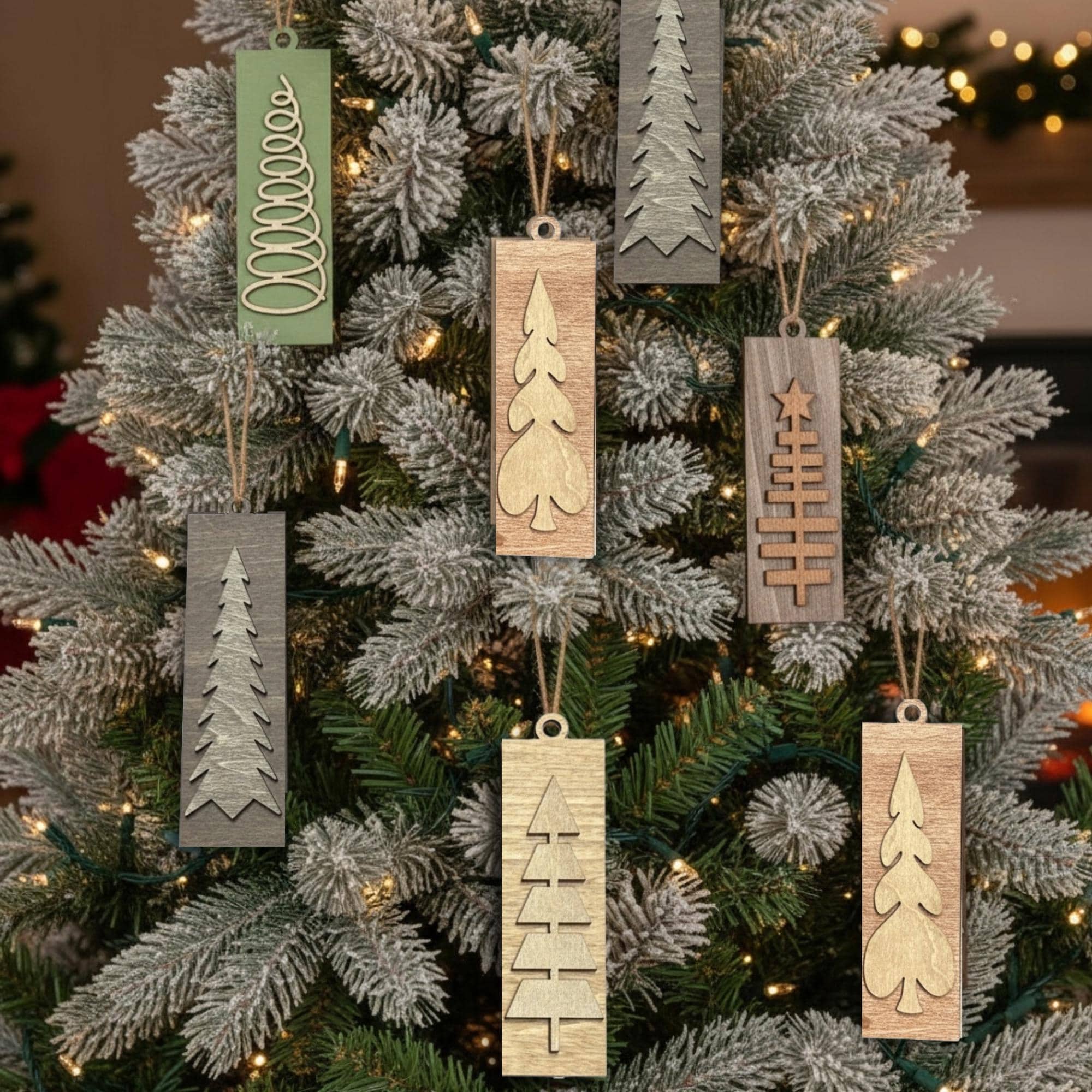 Rustic Christmas Tree Ornaments, Fast Shipping, Wood Farmhouse Holiday Decor DIY Gift Tag Neutral Minimal Tree Decorations Bulk Wholesale