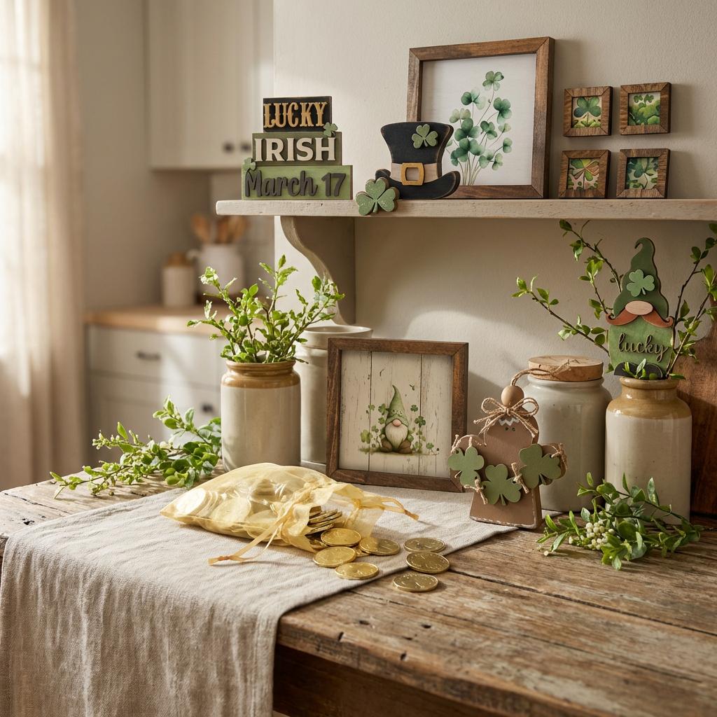 St Patrick's Day Wood Word Stacker – Lucky Irish Tiered Tray Decor
