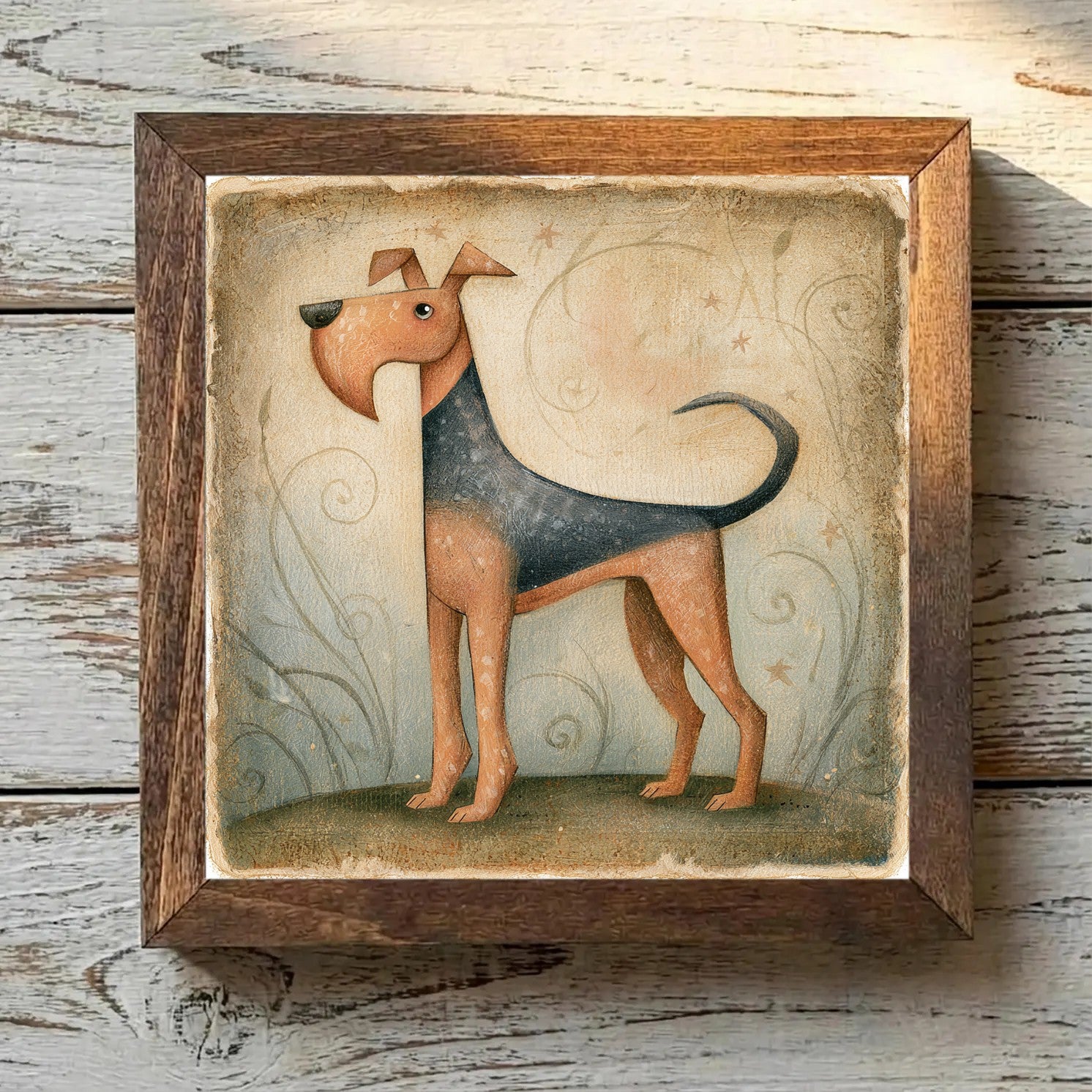 Airedale Terrier - Tan with Grizzle
  Saddle Tan with Grizzle Saddle - Variation 4