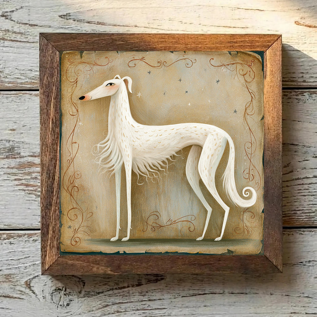 Borzoi White - Variation 2