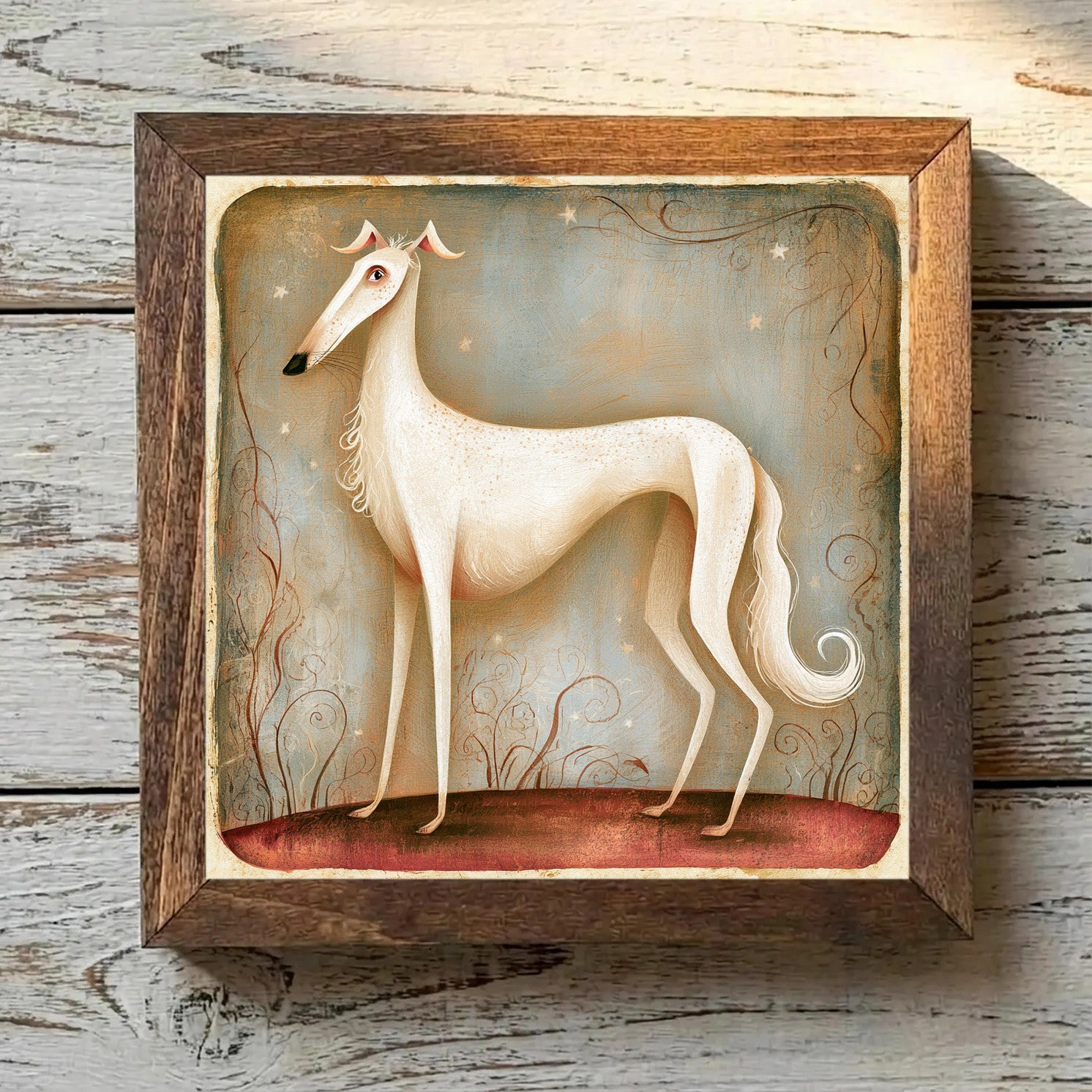 Borzoi White - Variation 3