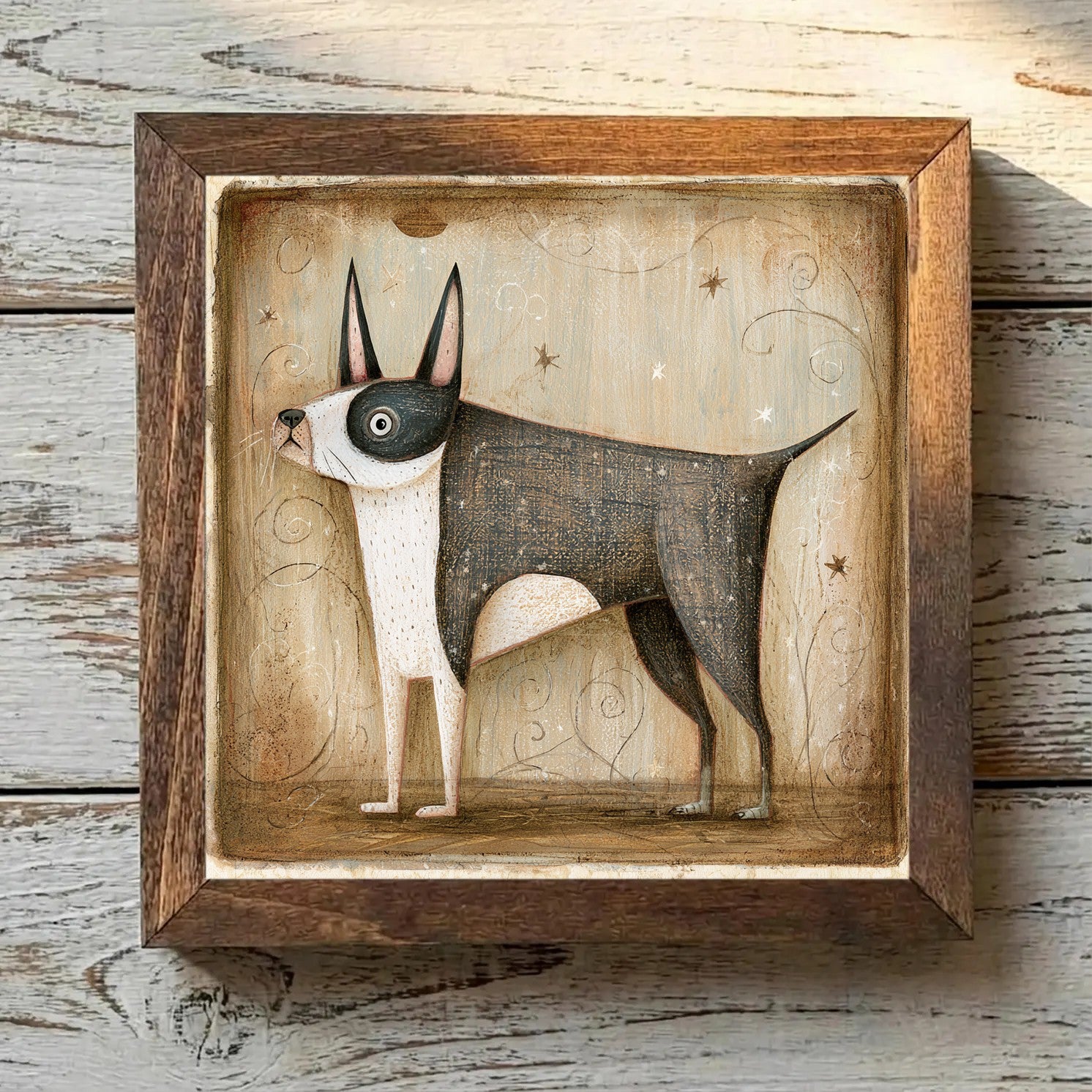 Boston Terrier Brindle & White - Variation 3