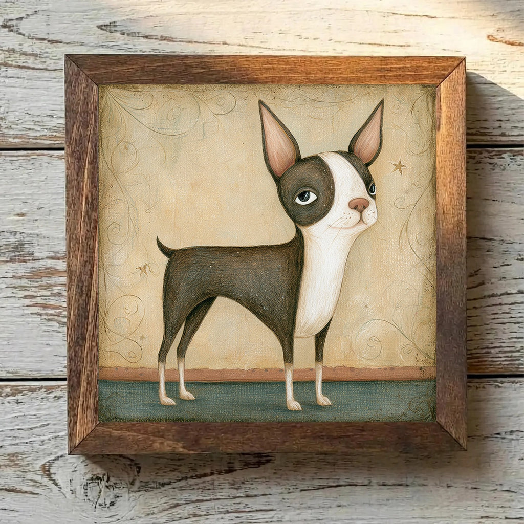 Boston Terrier Brindle & White - Variation 4