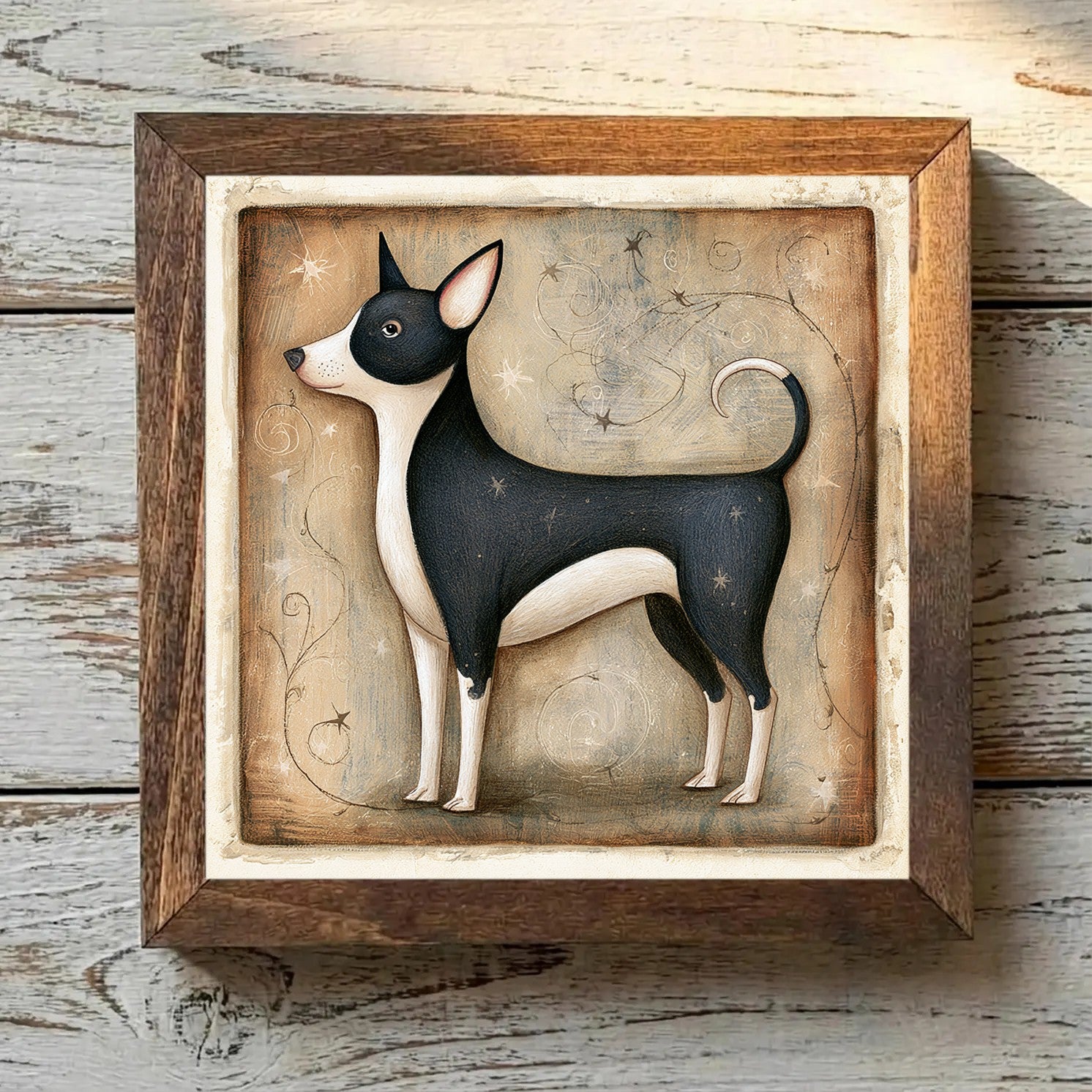 Norwegian Lundehund Black & White - Variation 2
