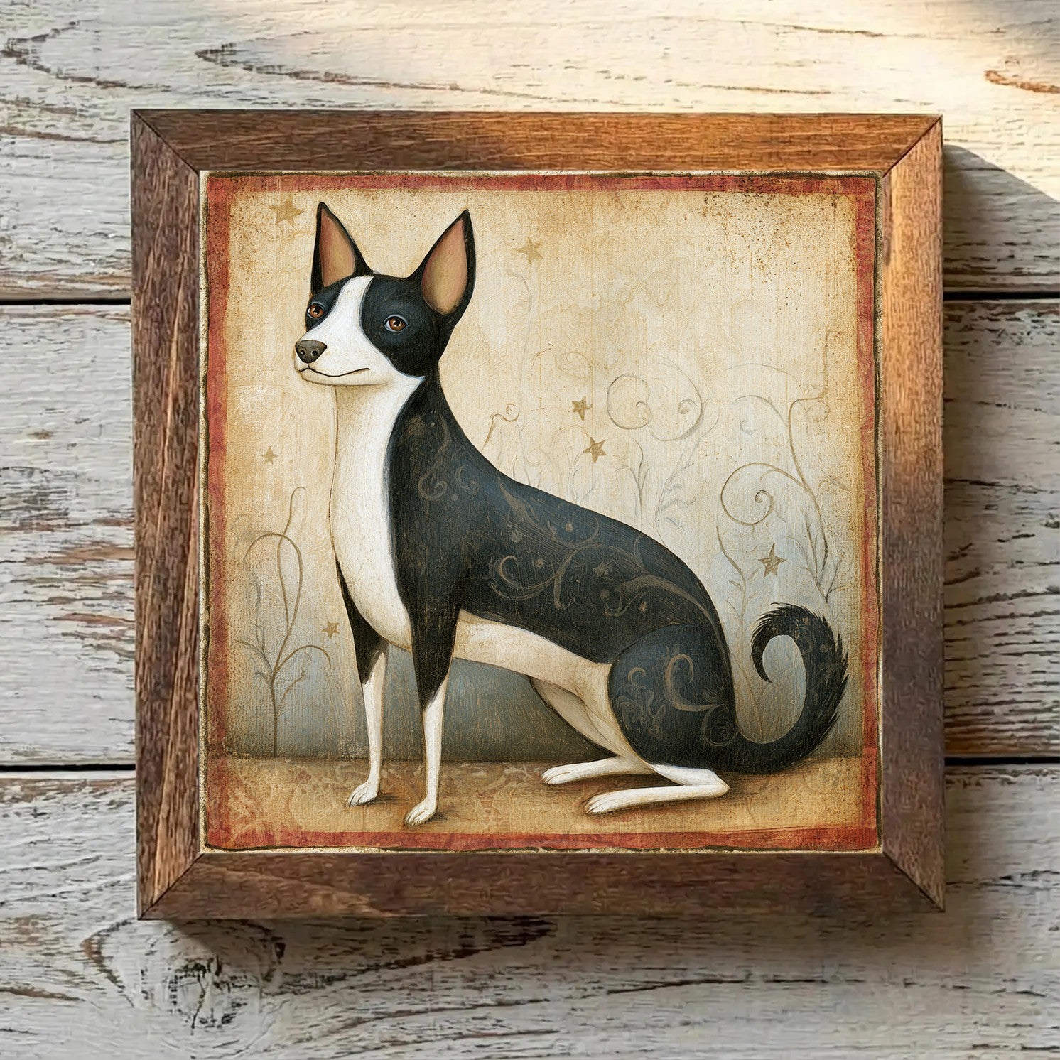 Norwegian Lundehund Black & White - Variation 3