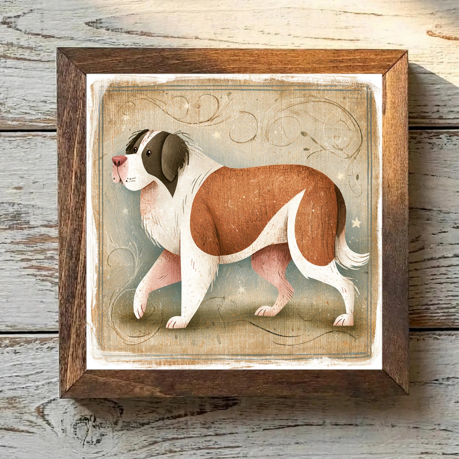 Saint Bernard Brown & White - Variation 4