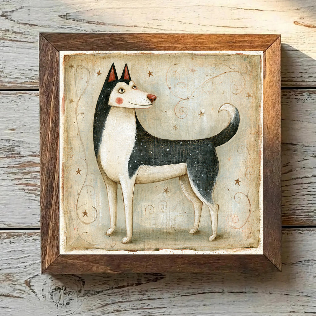 Siberian Husky Black & White - Variation 1