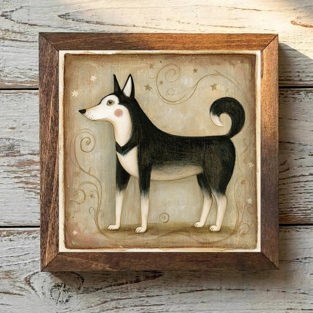 Siberian Husky Black & White - Variation 4