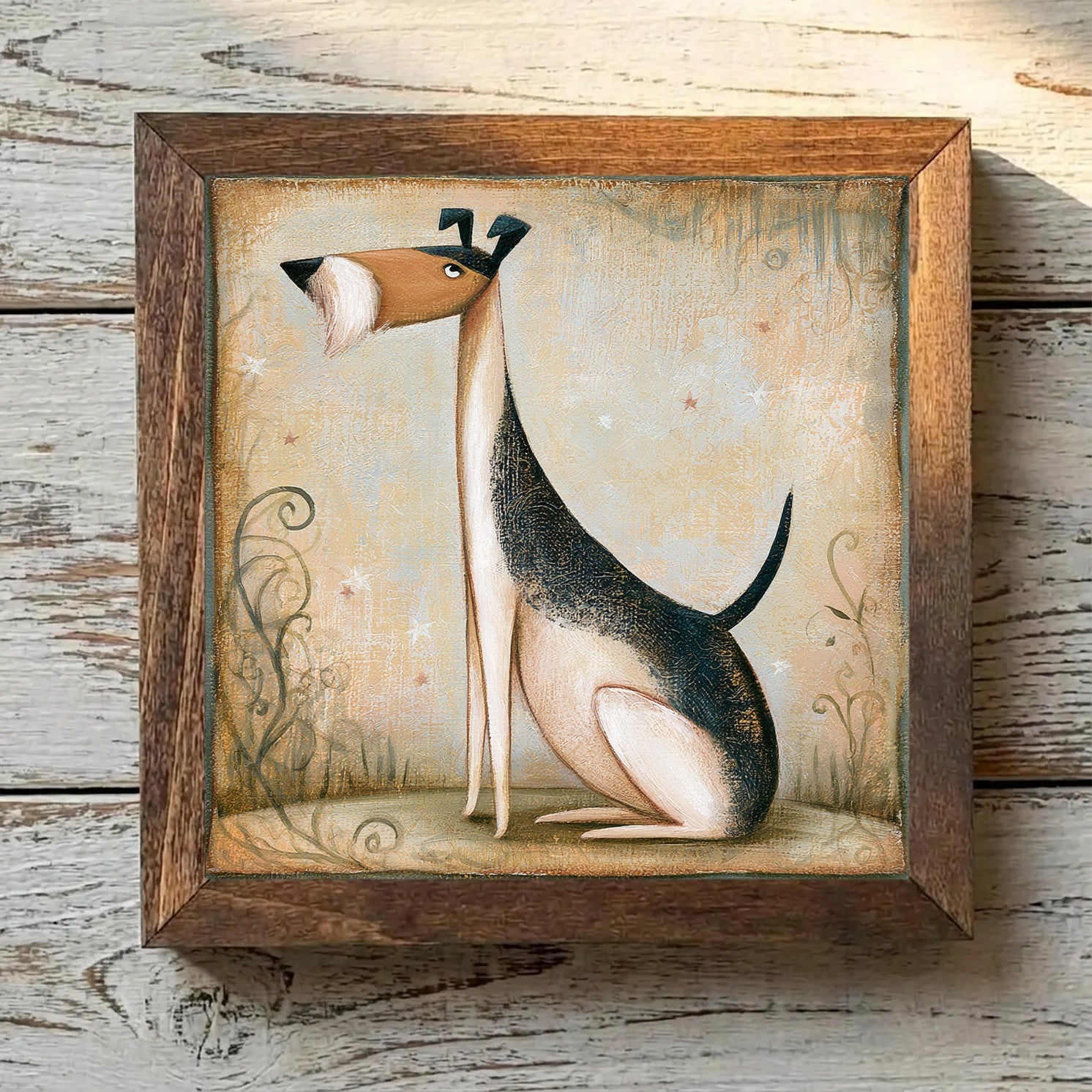 Wire Fox Terrier White, Black & Tan - Variation 2