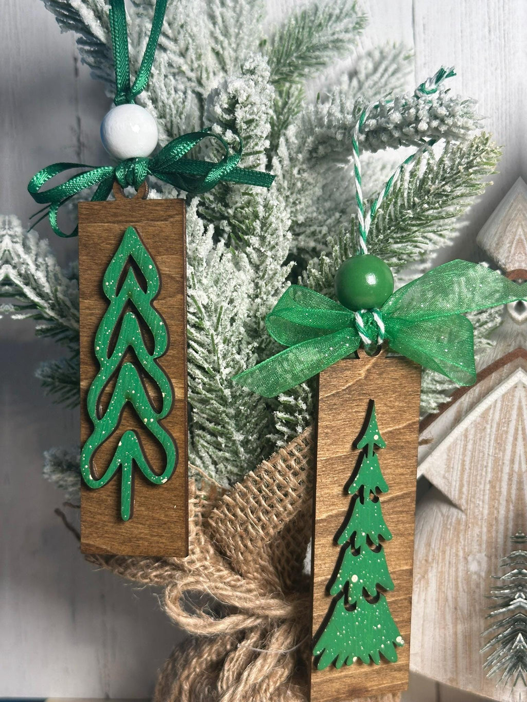 Traditional Christmas Tree Ornaments - Red Green Gold or a Mix - Single or Bulk Winter Tree Holiday Ornament Handcrafted Wholesale