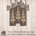 Rustic Dark Brown  Ornament, Wood Holiday Decor, wooden tree ornament, rustic christmas ornament, Single or Bulk Qty