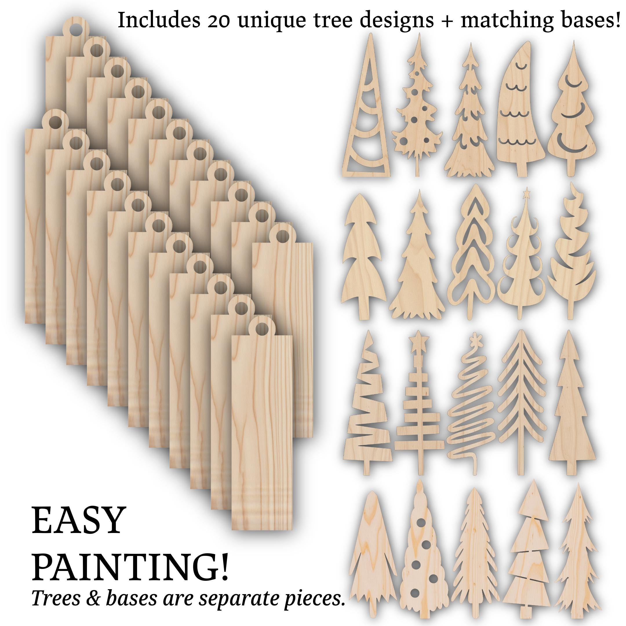 DIY Christmas Tree Ornaments - Blank Single or Bulk Christmas Ornament Handcrafted Bulk Wholesale DIY Unpainted Paint Party Family Craft