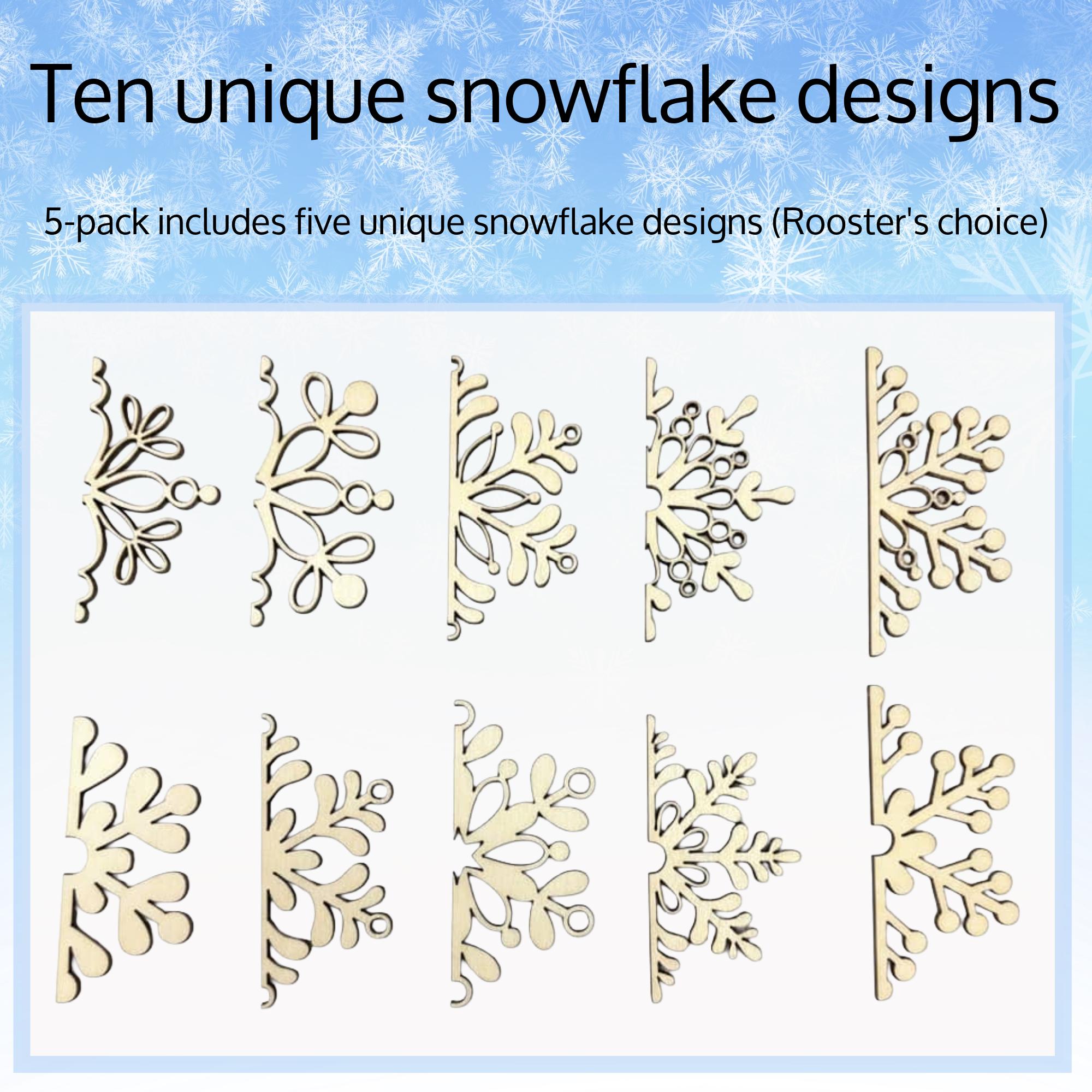 DIY Snowflake Ornaments - Blank Single or Bulk Christmas Ornament Handcrafted Bulk Wholesale DIY Unpainted Paint Party Family Craft