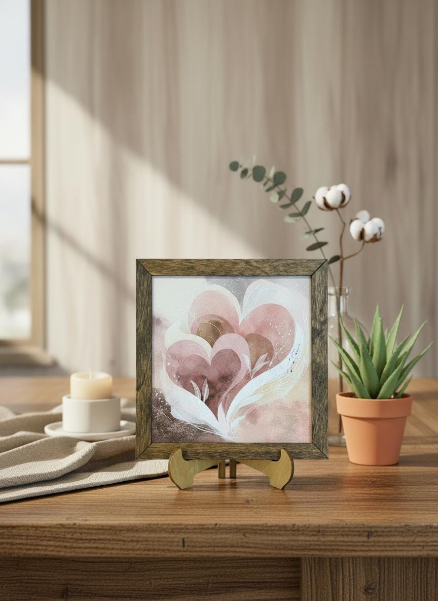 Rustic Heart Mini Wood Sign with Easel | Valentine's Day Decor