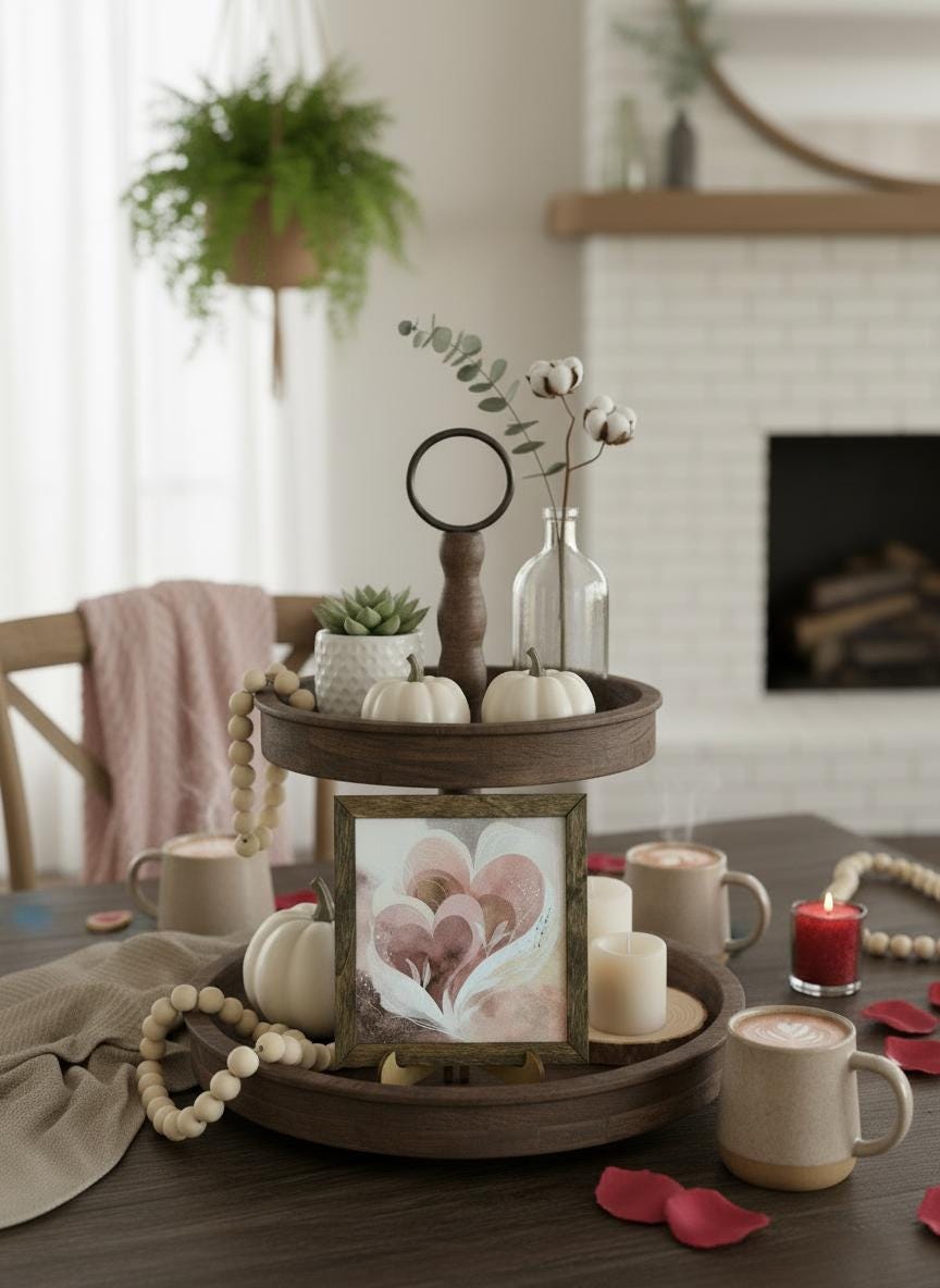 Rustic Heart Mini Wood Sign with Easel | Valentine's Day Decor