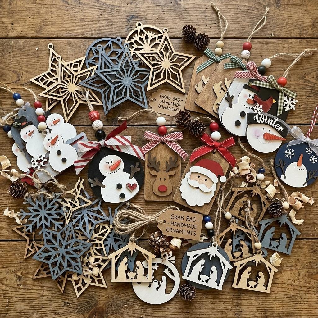 Studio Surprise Ornament Pack – Handmade Holiday Ornaments, Mystery Gift Bundle, Unique Christmas Decor