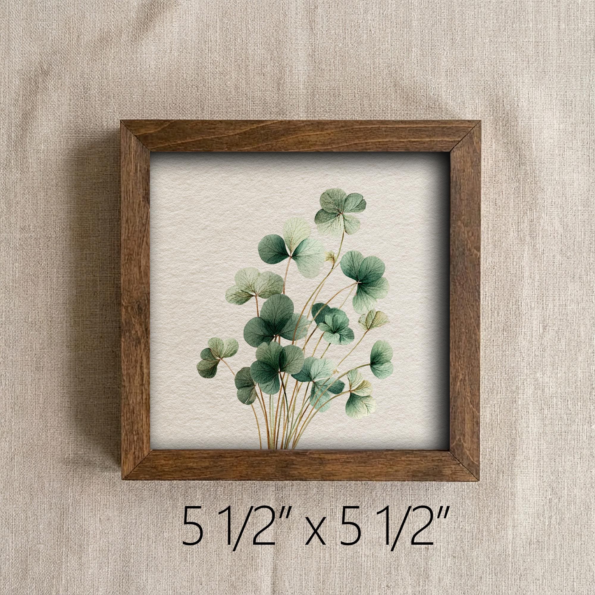 Shamrock Botanical Art | Mini Framed Farmhouse Decor | St Patrick’s Day Clover Print
