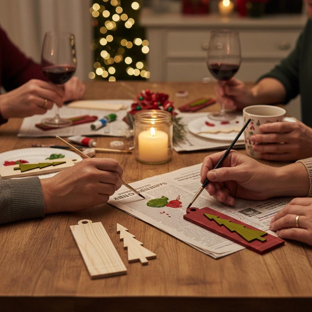 DIY Christmas Tree Ornaments - Blank Single or Bulk Christmas Ornament Handcrafted Bulk Wholesale DIY Unpainted Paint Party Family Craft